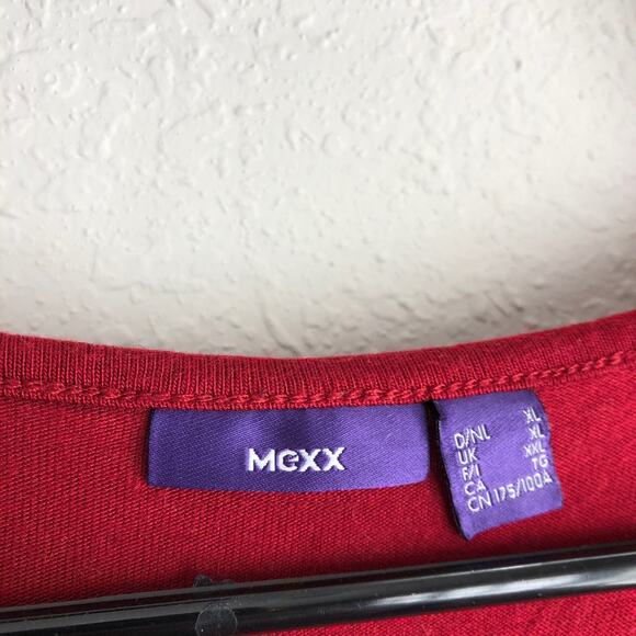 Red v neck drawstring waist sleeveless midi dress by Mexx - Picture 2 of 8